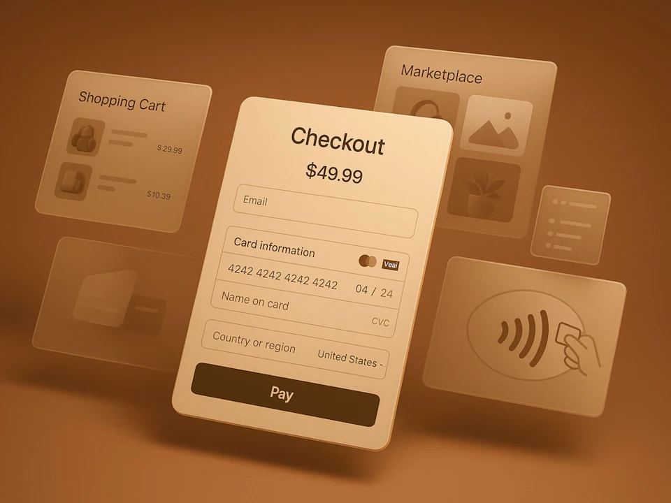 Online checkout screen with payment details