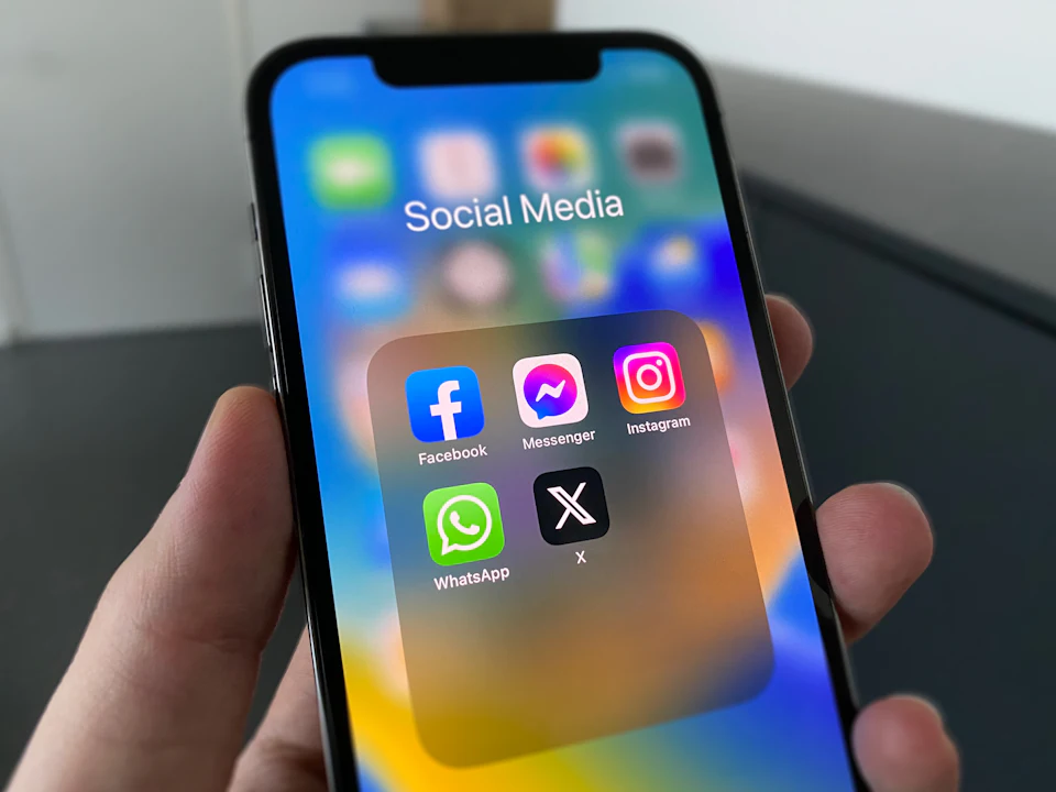Phone screen showing social media apps